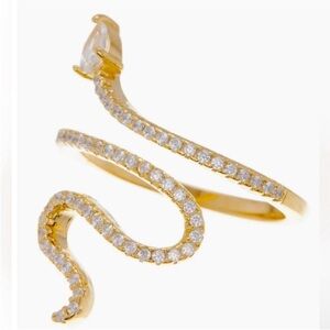 Swarovski Crystal 14K Gold Plated Serpent Ring Size 7